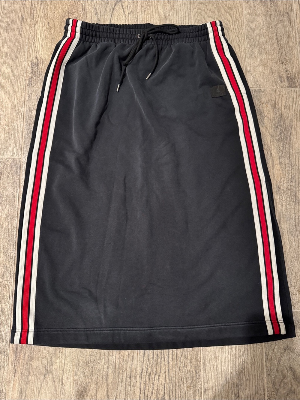 Women’s black wash Maxi Skirt with Side Stripe
